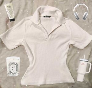 Cute White Polo Top