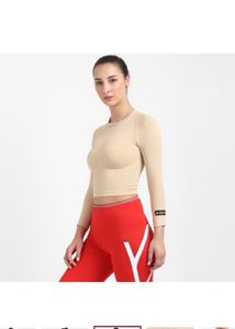 ADIDASWomen Solid Round Neck Beige T-Shirt
