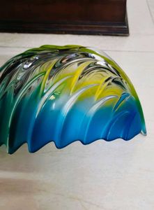Colorful Stunning Leaf Shape Glass Fruit Bowl