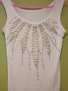 y2k vintage sequin embellished Sleeveless tank top