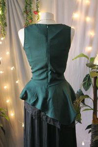 Elegant Green Peplum Top