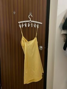 Yellow Satin Slip Dress