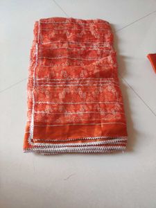 Orange Bandhani Lehenga Choli Set
