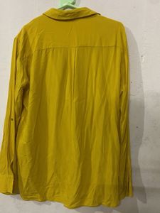 Zara Stylish Mustard Yellow Button-Up Shirt