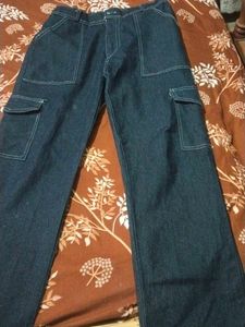 Dark Wash Cargo Jeans