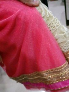 Stunning Pink Net Saree