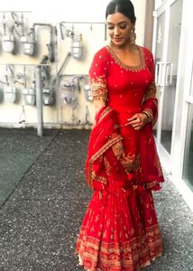 Party Wear Top,Sharara Plazzo and Dupatta