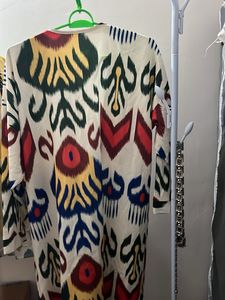 Vibrant Ikat Print Kimono Jacket