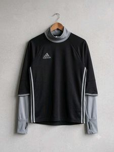 Adidas Black & Grey Mock Neck Top