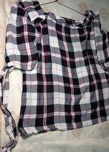 White &amp; Maroon Checked shirt