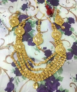Elegant Gold-Tone Indian Jewelry Set