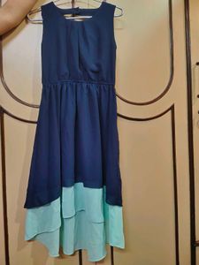 Navy & Mint Layered Dress