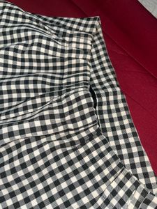 Classic Gingham Print Midi Skirt