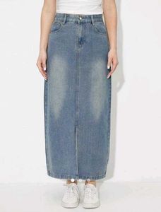 Stylish Denim Maxi Skirt