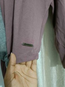 Colorblock Tie-Front Long Sleeve Top