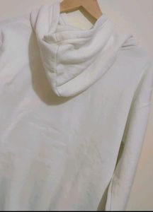 White Hoodie Sweatshirt ❤ Print For 36 Bust