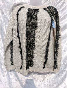 Lace Detail Knit Sweater