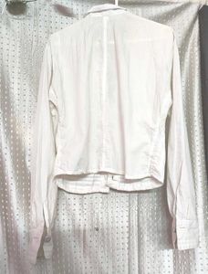 Embroidered White Button-Down Top