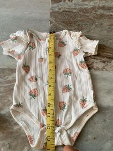 Cute Strawberry Print Baby Outfit