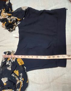 Chic Floral Print Puff Sleeve Top