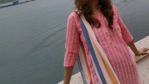 Chic Peach Eyelet Kurti