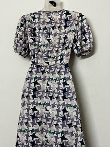 Pintresty Retro Print Wrap Midi Dress