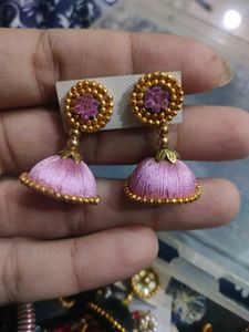 Elegant Silk Thread Jhumka Earrings