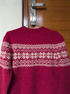 Red Maroon Patterned Sweater