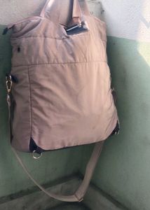Quilted Tote Bag with Zip Pocket