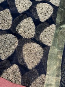 black Banarasi Silk Dupatta