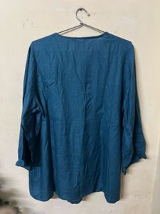 Embroidered Teal Ethnic Kurta
