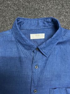 Blue Long Sleeve Linen Shirt