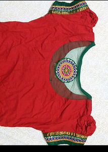 Red Embroidered Anarkali Dress