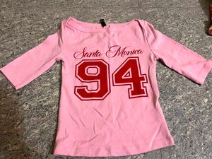 Pink Long Sleeve "Santa Monica 94" Top