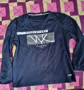 MAITRI Men's Full Sleeve Printed Tshirt|| Navy Blue||