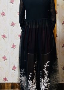 Elegant Black Embroidered Gown