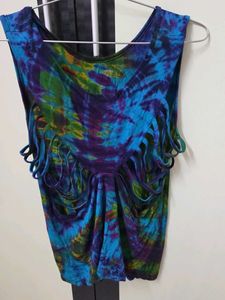 Colorful Tie-Dye Sleeveless Top