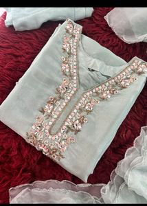 Yellow Embroidered Kurta Set with Dupatta