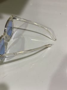 Clear Frame Blue Lens Sunglasses