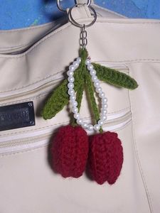 ✨Handmade Cherry Keychain 🌷