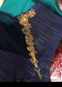 bust 40 Elegant Navy Blue Ethnic Gown
