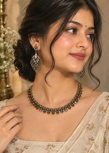 Metal Necklace and Earrings Set