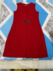 Global Desi Red Self Design Jacket