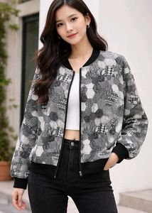 Geometric Print Jacket for light weight fo
