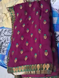 Embroidered Silk Saree