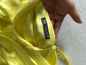 ZARA YELLOW SATIN TOP