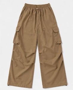 Khaki Cargo Parachute Pants