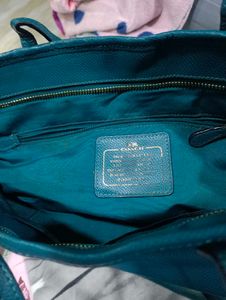 Teal Coach Tote Bag