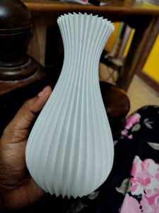 3d White Pleated Decorative Vase