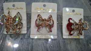 Set of 3 Rhinestone Hair Claw Clips
